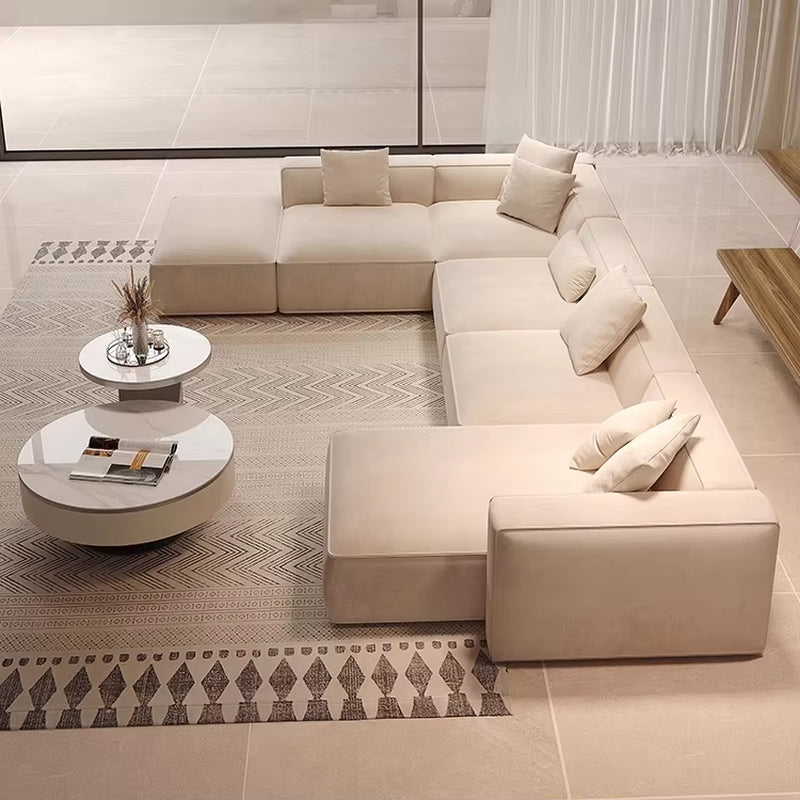 Velvet Fabric Canape Salon Modern Sofa L Shape Lounge Corner Sofa Couch Modular Sectional Sofa