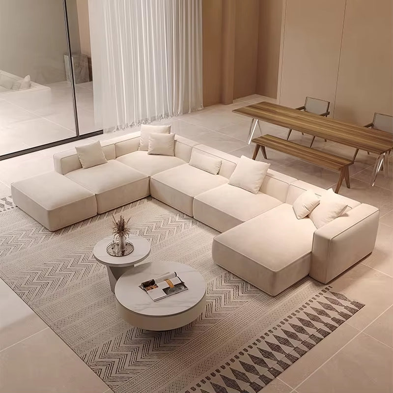 Velvet Fabric Canape Salon Modern Sofa L Shape Lounge Corner Sofa Couch Modular Sectional Sofa