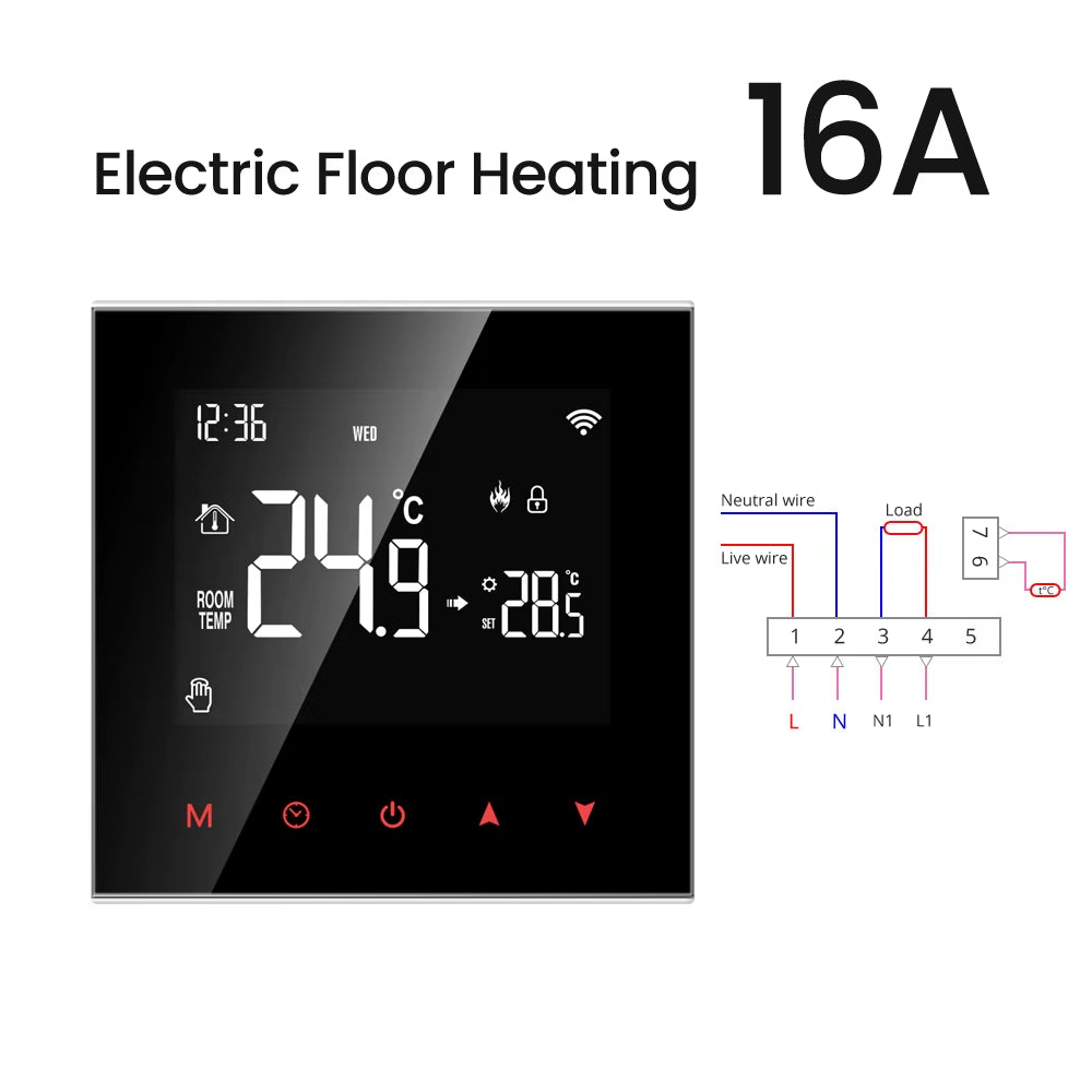 Tuya Wifi Smart Thermostat Temperature Controller for Electric Floor Heating Water/Gas Boiler Work for Yandex Alice Alexa