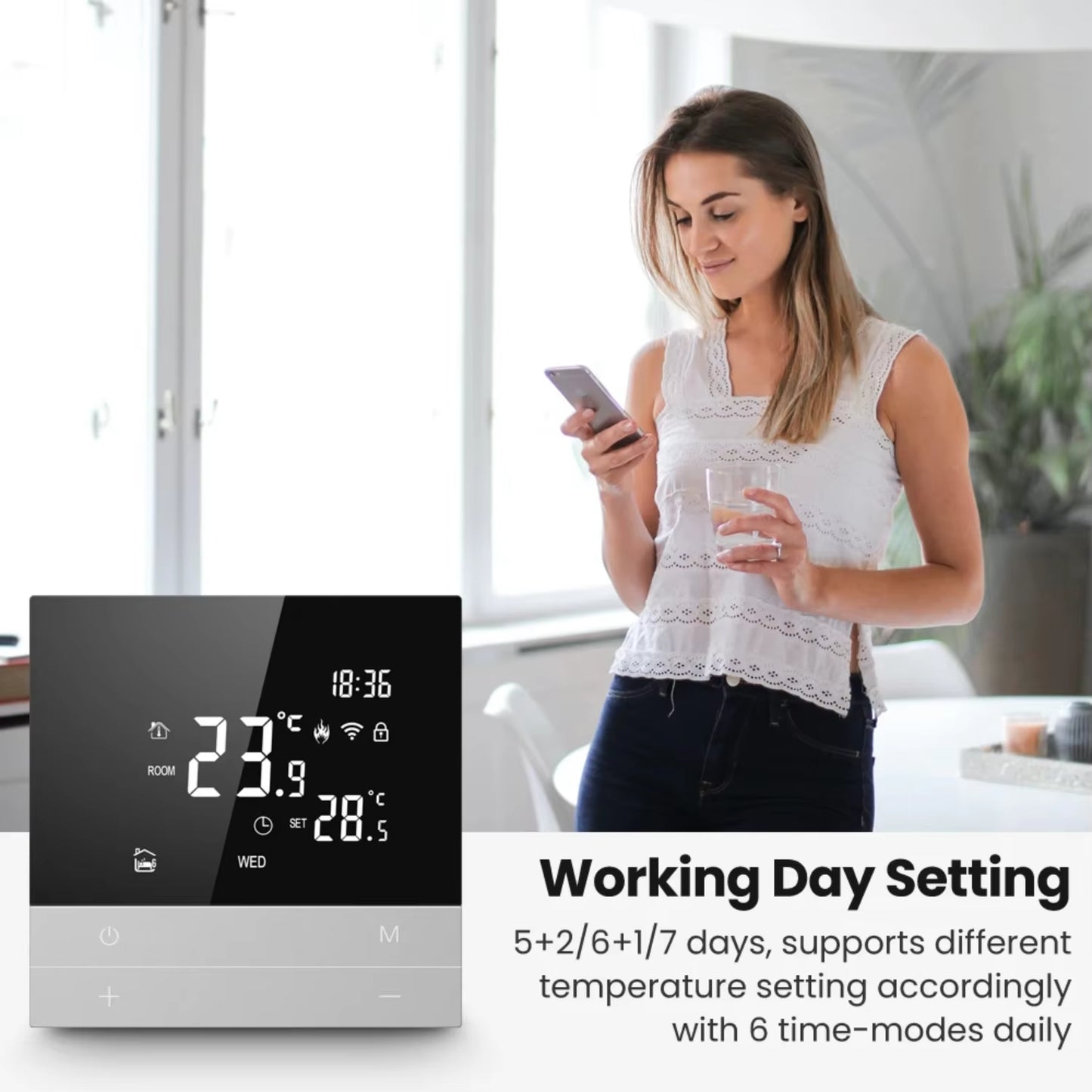 Wifi Smart Thermostat， Floor/Heating Water/Gas Boiler Controller for , Alexa, Alice