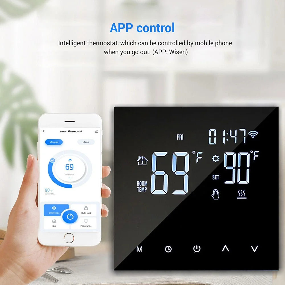 Digital Smart Thermostat Programmable Wifi Wireless Home Room Sensor App Control