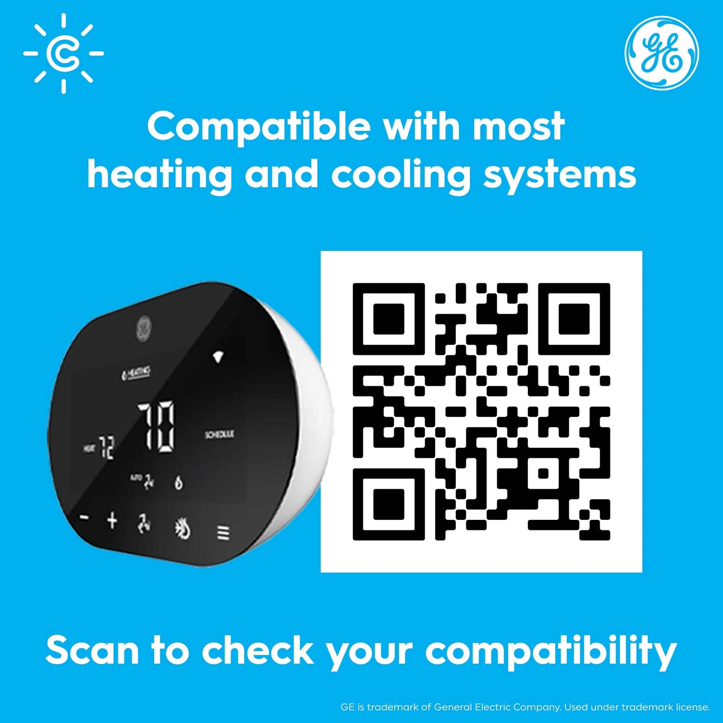 GE CYNC Smart Thermostat, Programmable, Bluetooth and Wi-Fi Enabled, Alexa and Google Home Compatible, Touchscreen (1 Pack)